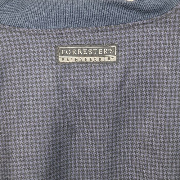 VTG 90's Forrester's Mens XL Blue Checkered V-Neck Pullover Golf Windbreaker - Picture 3 of 9